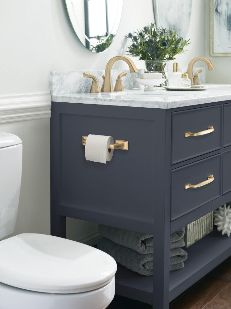 Amerock Highland Ridge Transitional Pivoting Double Post Toilet Paper Holder, Ch