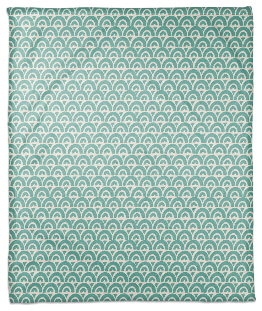 Scallop Teal 50x60 Throw Blanket