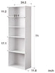 Classic White 5 Shelve Storage Bookcase