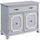Benzara BM250415 MDF Cabinet With Double Door Storage and Bun Feet, White