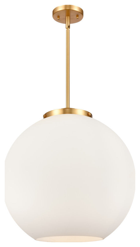 Athens Pendant, Satin Gold, Matte White, Matte White