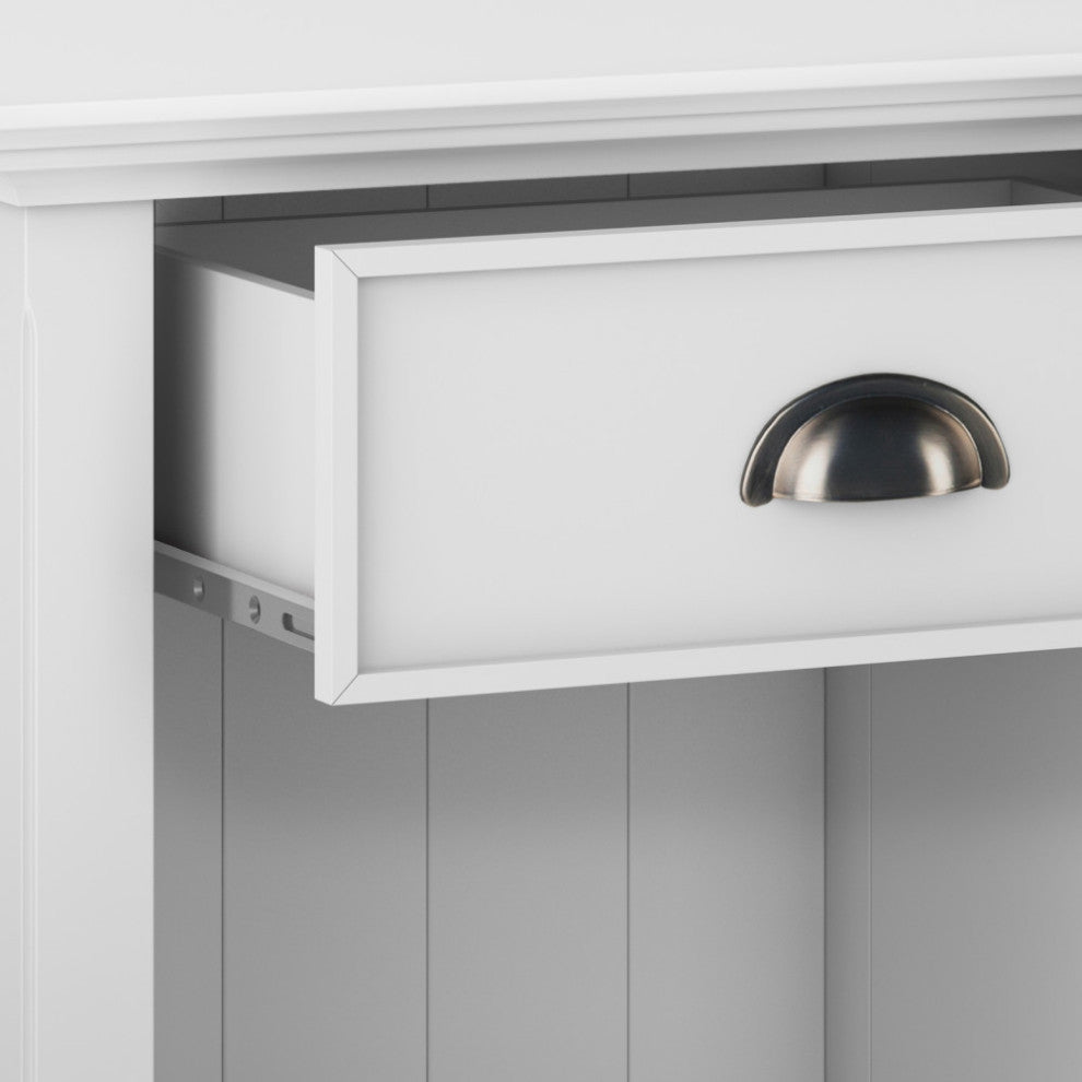 Acadian Solid Wood Bedside Table, White