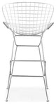 Occ, Chromed Steel Wire Frame Barstool With Leatherette Pu Pad, Set of 2