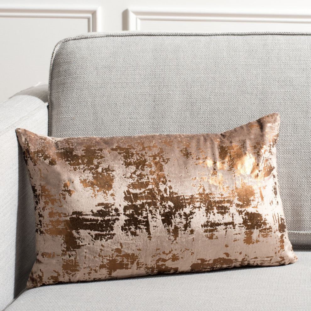 Safavieh Edmee Metallic Pillow, Brown/Copper