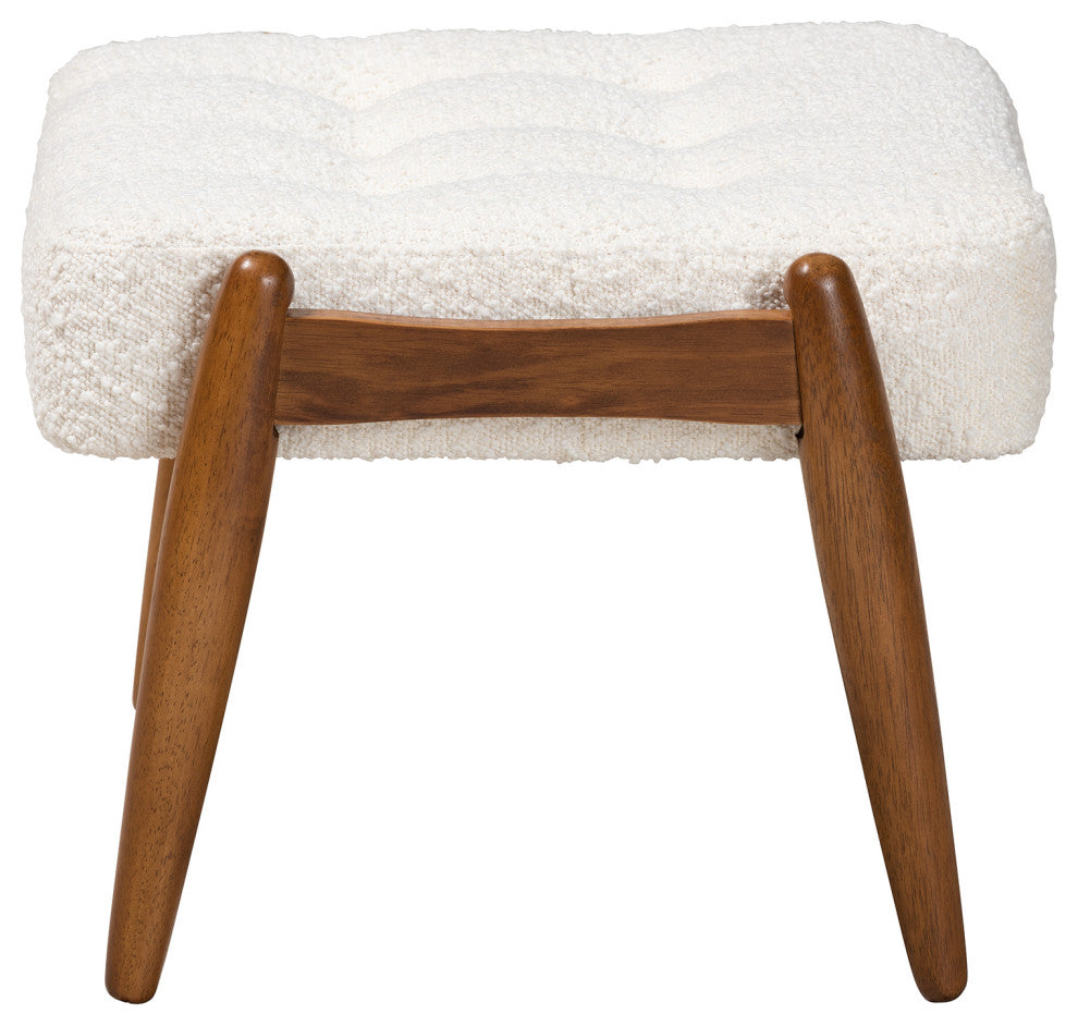 Ester Cream Boucle Ottoman Footstool