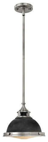 Amelia Stem Hung Mini-Pendant, Aged Zinc