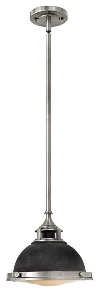 Amelia Stem Hung Mini-Pendant, Aged Zinc