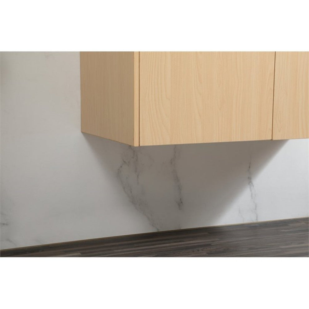 Elegant Decor Penn 36" Aluminum Alloy MDF Single Bathroom Vanity in Maple