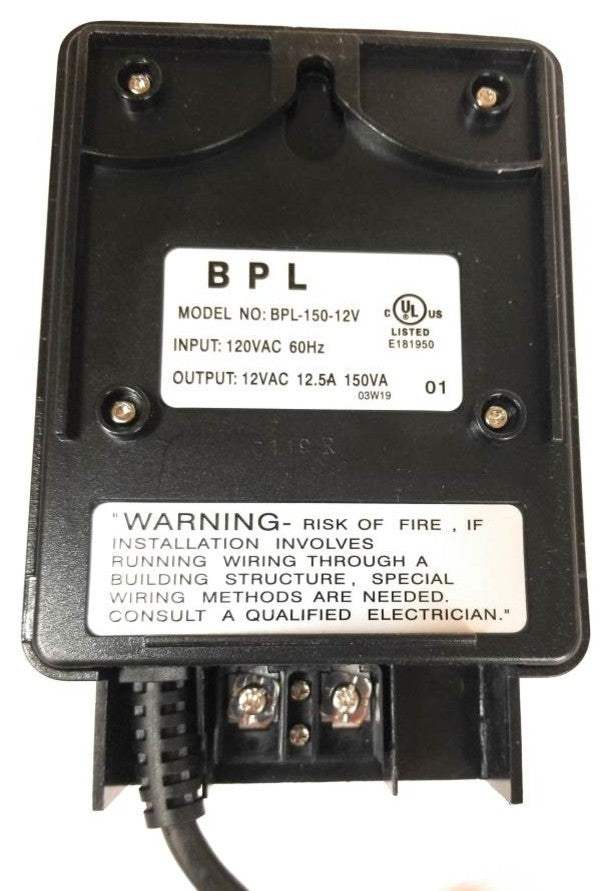 BPL150-12VBK 150 Watt Plastic Low Voltage Lighting Transformer.