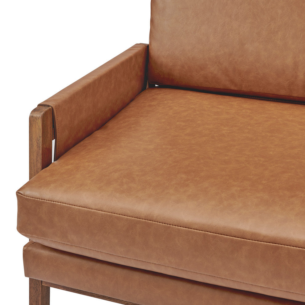 Colton PU Accent Arm Chair, Vintage Cider