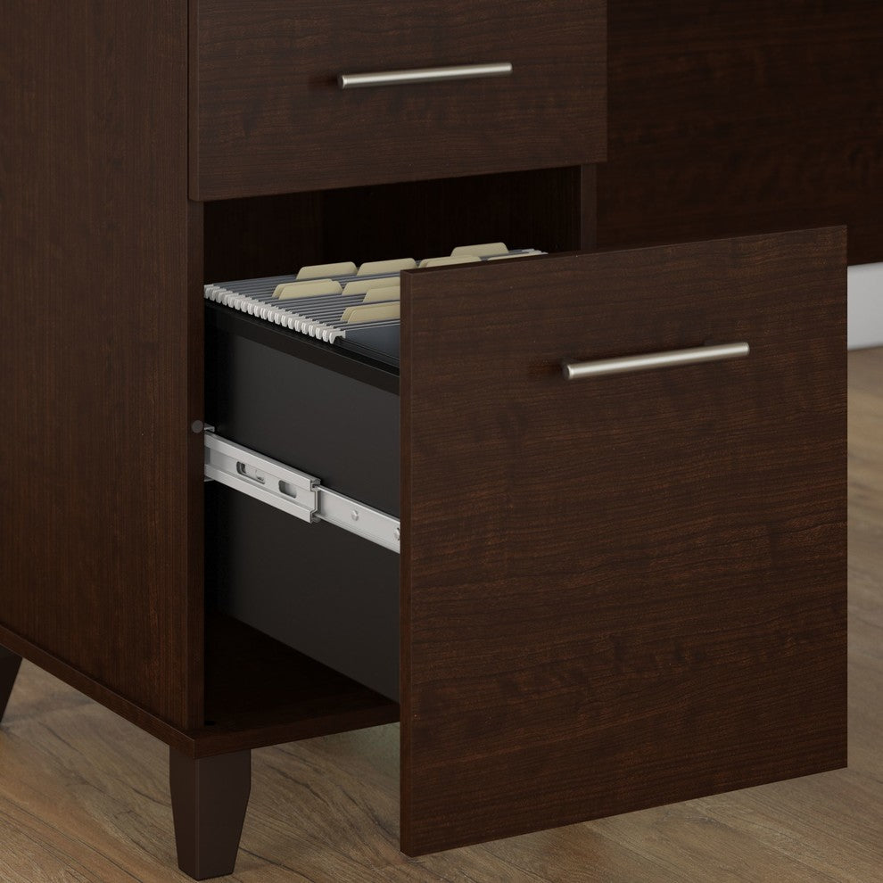 Bush Furniture Somerset 72" Office Desk With Drawers, Mocha Cherry