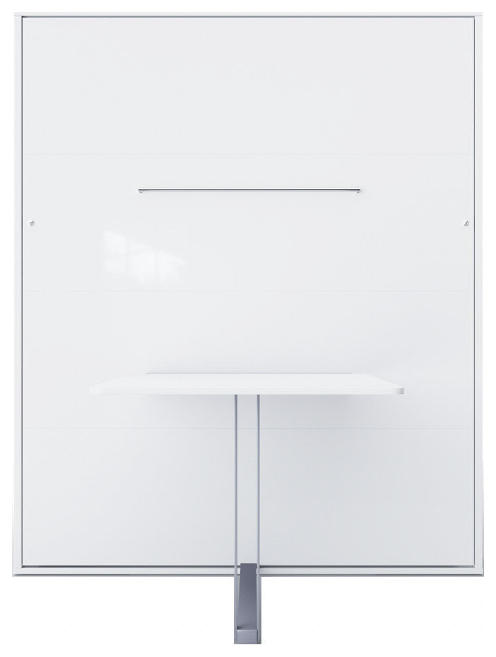 CONTEMPO Vertical Wall Bed with Desk, European Queen size , White