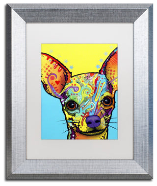 'Chihuahua' Silver Framed Canvas Art by Dean Russo