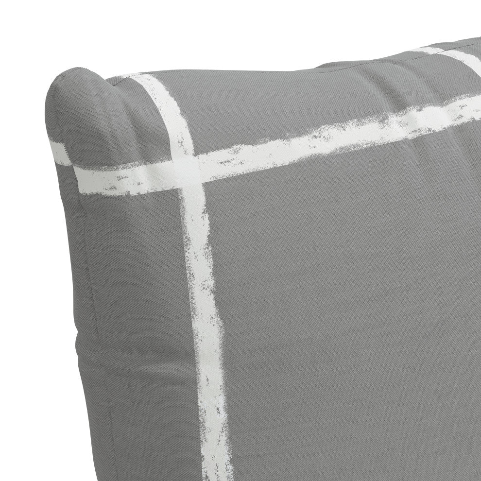 18" Decorative Pillow, Polyester Insert, Line Tattersall Flint
