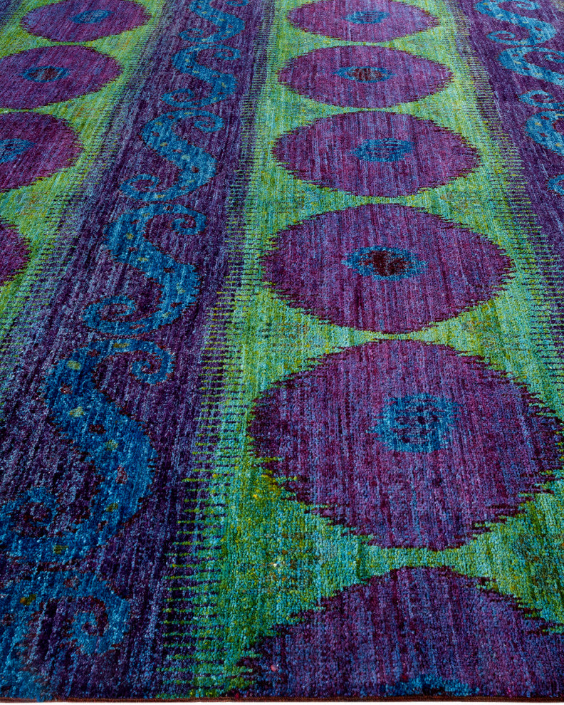 Modern, One-of-a-Kind Hand-Knotted Area Rug Light Blue, 9' 0 x 12' 0