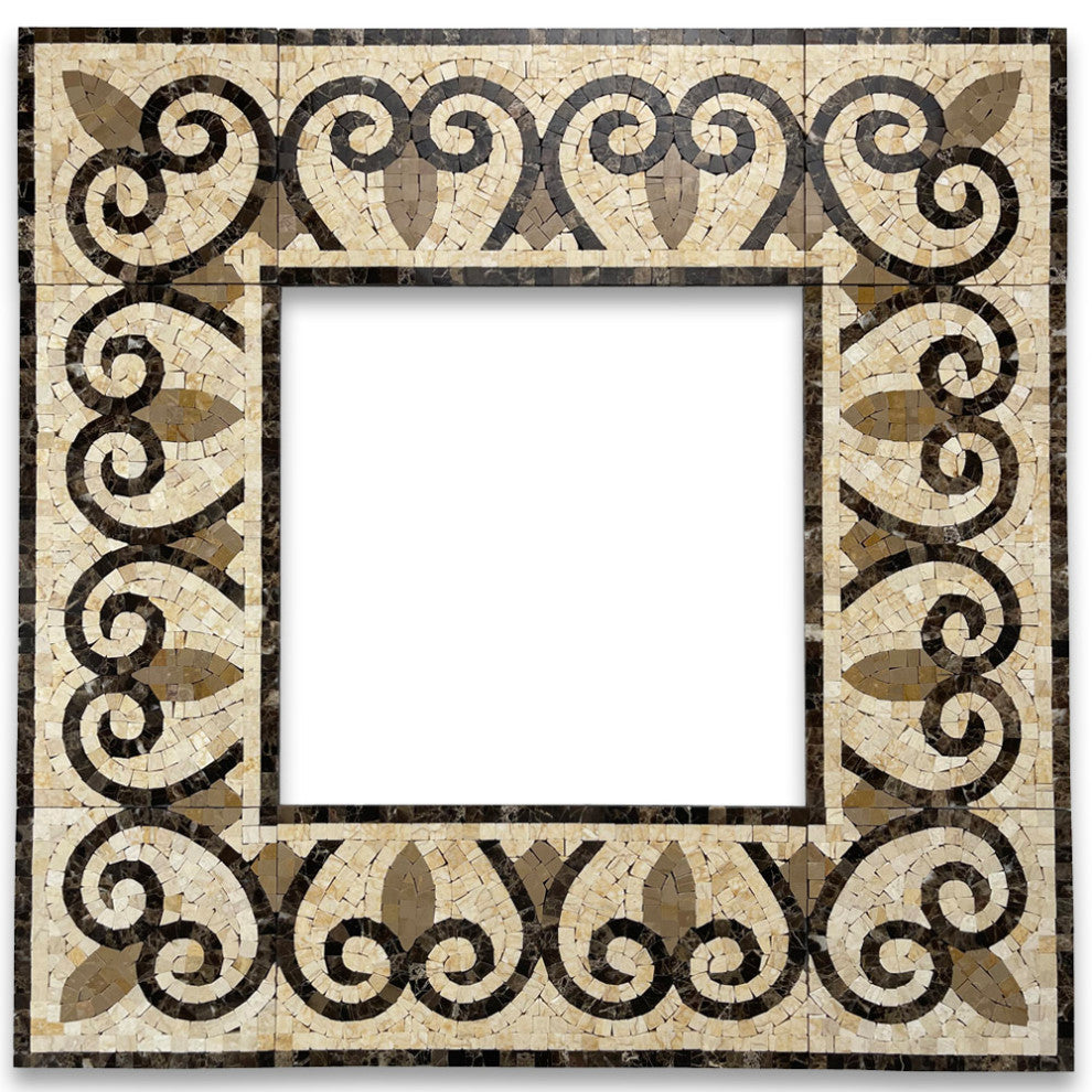 Marble Mosaic Border Listello Accent Tile Chandelier Emperador 5.9x12, 1 piece