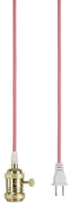21007-2, 1-Light Plug-in Hanging Socket Pendant Fixture, Polished Brass Socket