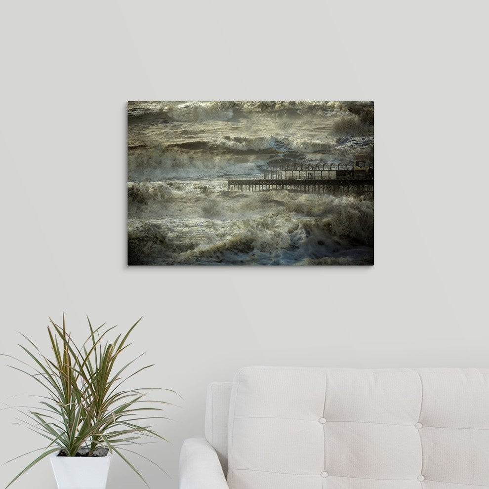 "The Dark and Rolling Sea" Wrapped Canvas Art Print, 24"x16"x1.5"
