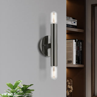 Copenhagen 2 Light Black Chrome ADA Sconce