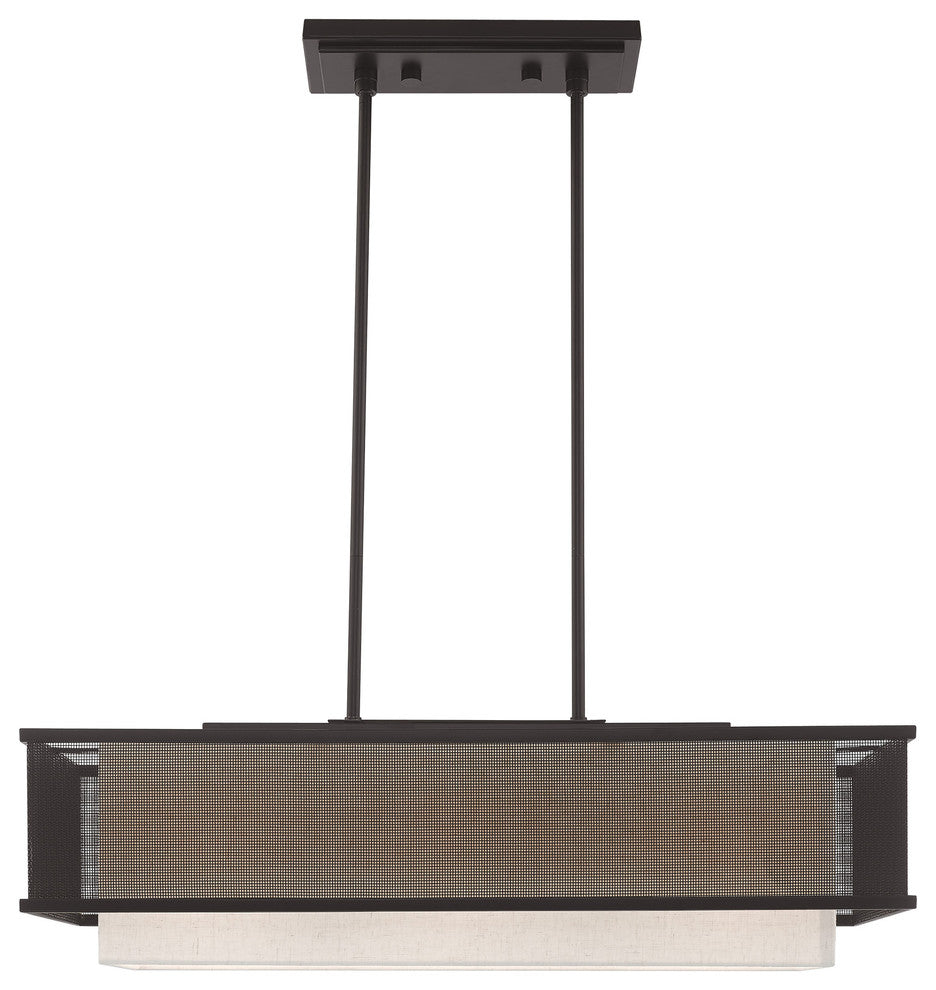 Livex Lighting Bronze 3-Light Linear Chandelier
