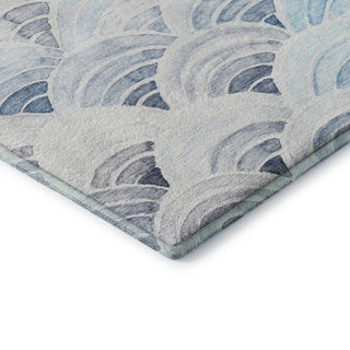 Addison Premium Washable Mayfield AMF184 Blue 8' x 8' Round Rug