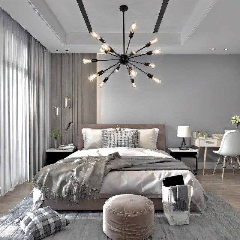Gland | Creative Iron Chandelier in the Shape of 12-arm Satellite, 12 Lights
