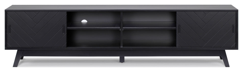 Herringbone TV Stand Low, Black