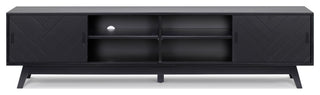 Herringbone TV Stand Low, Black