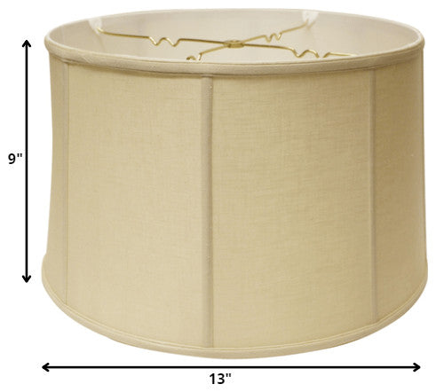 13" Pale Brown Throwback Drum Linen Lampshade