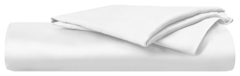 Delara 100% Eucalyptus Lyocell Tencel Fitted Sheet Set, Smooth, White, Full, 54"x75"