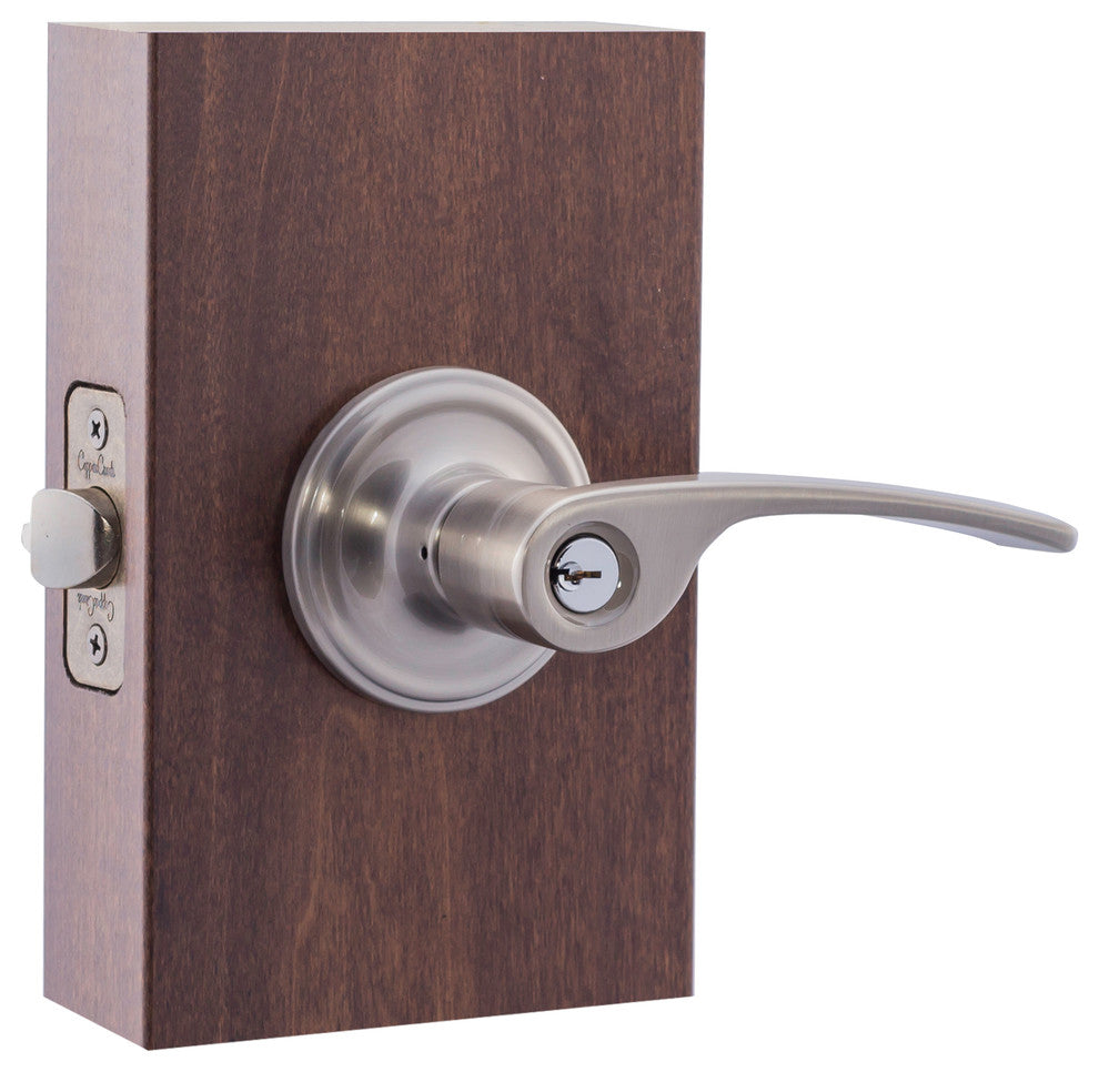 KL2240BC Scandinavian Style Keyed Entry Lever, Satin Stainless