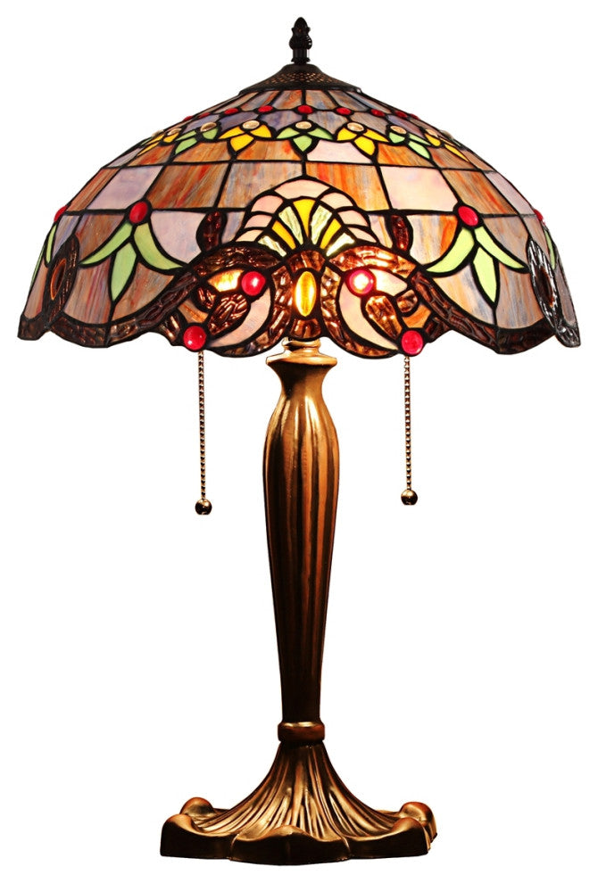 CHLOE Lighting CH8T203PV16-TL2 ELENA Tiffany-Style 2-Light Victorian Table Lamp