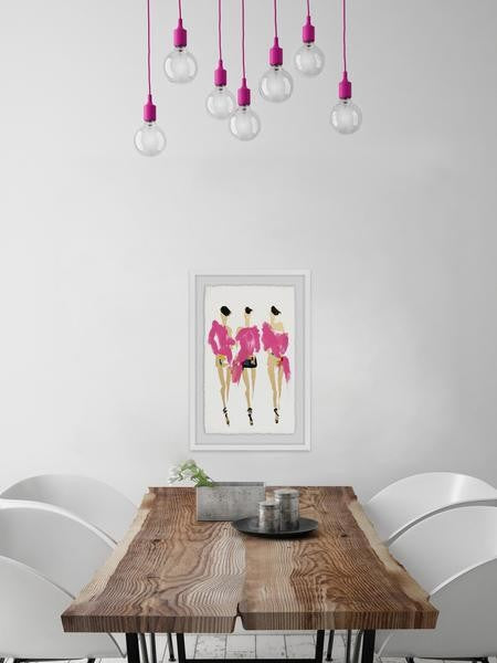 "Flaming Pink" Framed Painting Print, 12"x18"