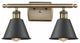 Innovations 516-2W-AB-M8-BK 2-Light Bath Vanity Light, Antique Brass