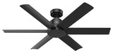 Hunter 52" Kennicott Matte Black Damp Rated Ceiling Fan and Wall Control