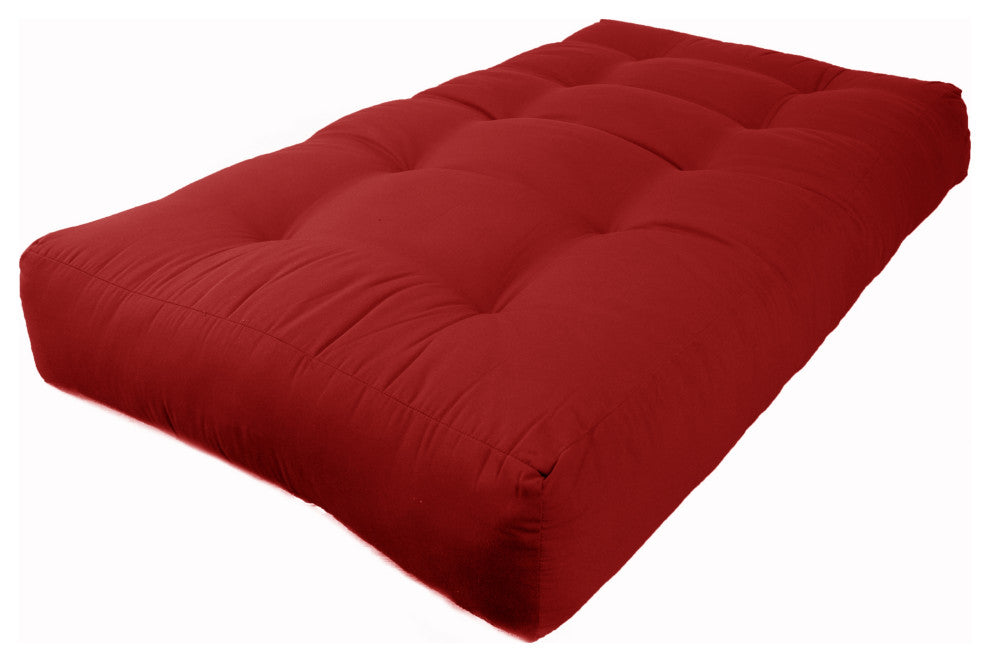 Blazing Needles Renewal 9" Twill Twin Futon Mattress, Ruby Red