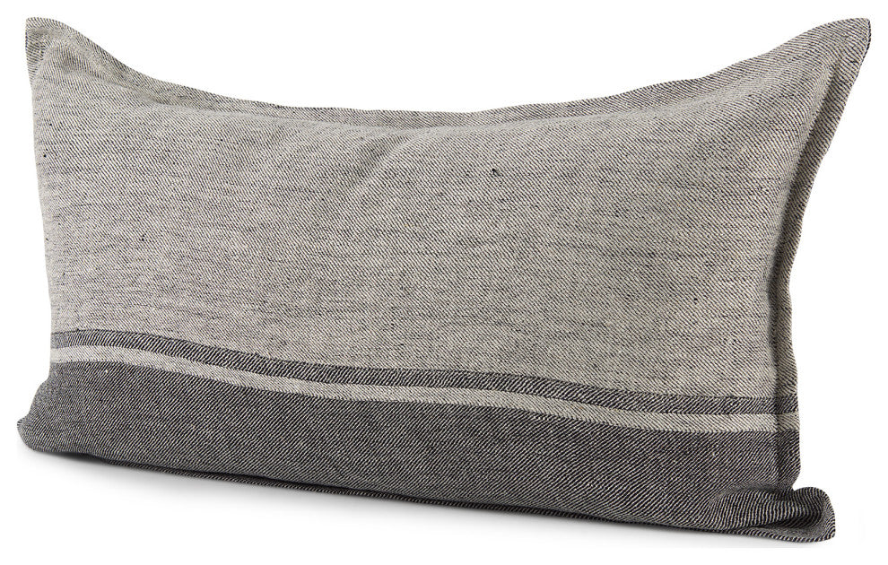 Zadie 14Lx26W Light Gray & Dark Gray Decorative Pillow Cover
