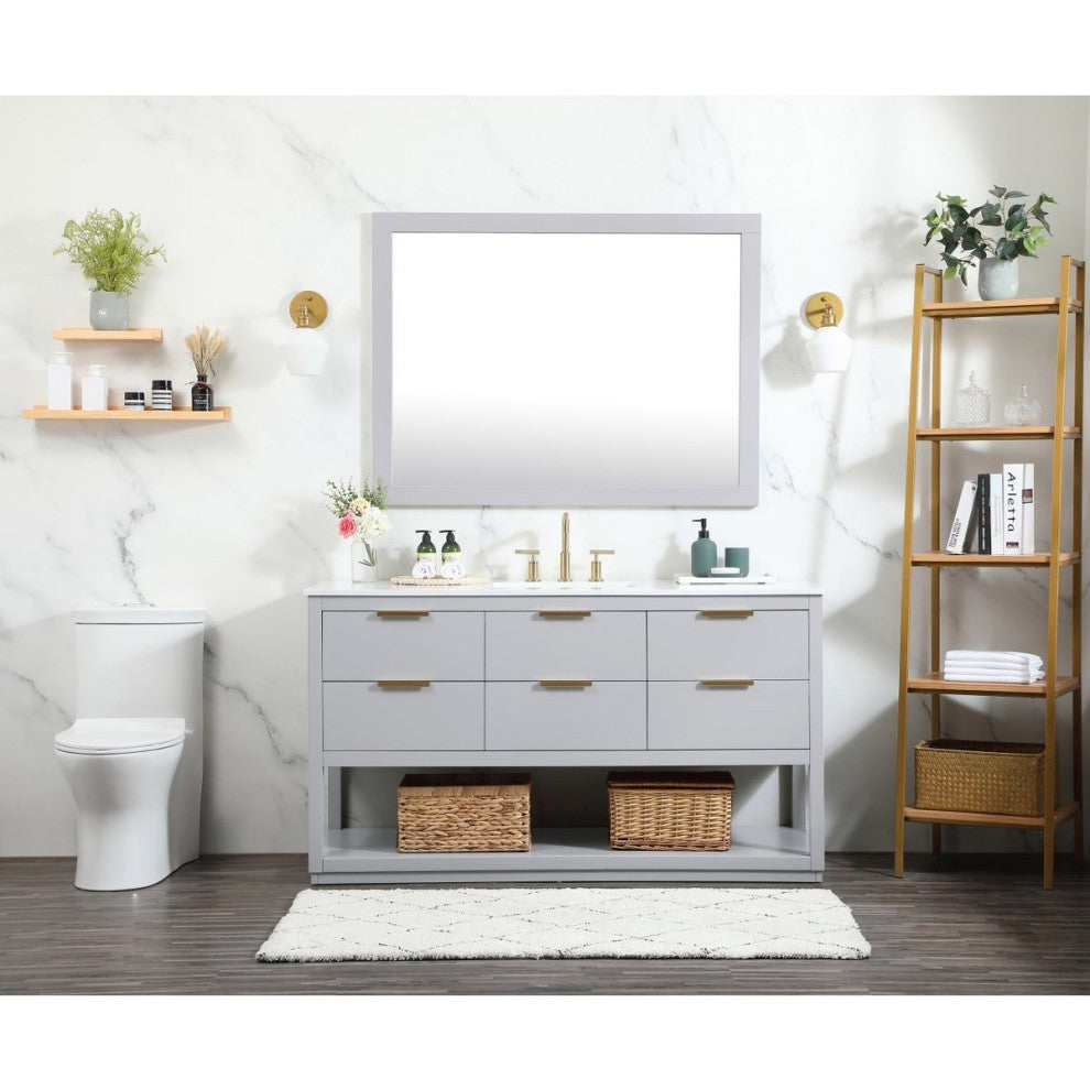 Elegant Decor Larkin Bathroom Vanity Grey