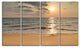 "Dark Tropical Sand Beach At Sunset" Modern Seascape Wall Art, 4 Panels, 48"x28"