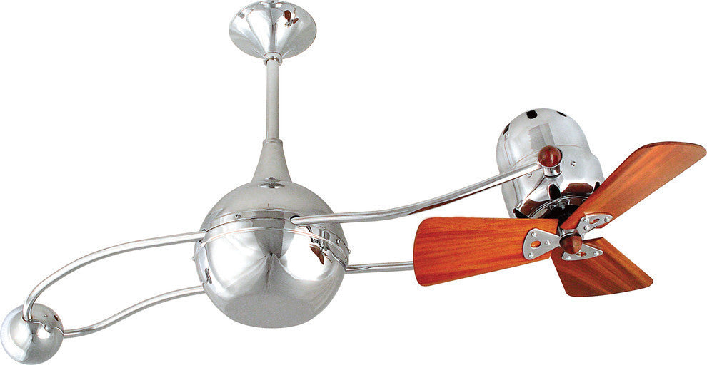 Brisa 2000 Rotational Ceiling Fan With Mahogany Blades, Polished Chrome
