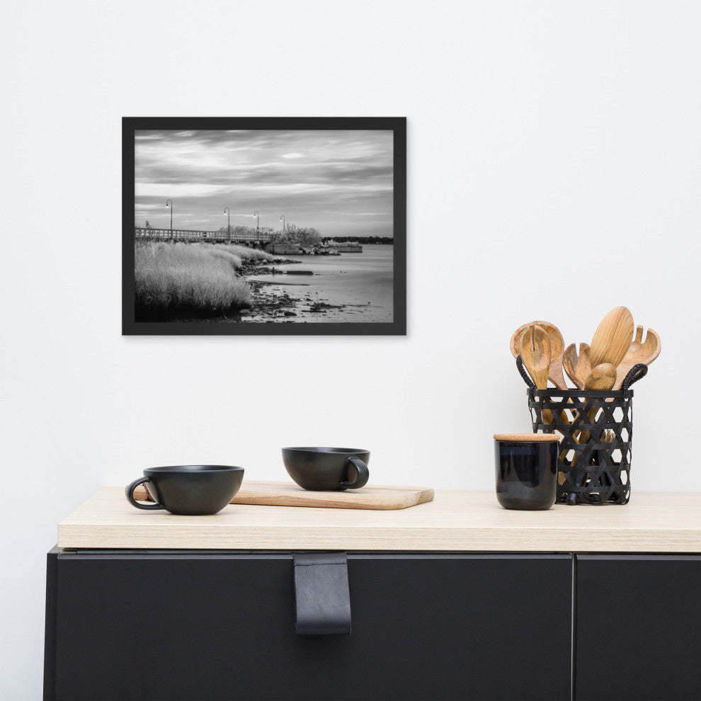Historic New Castle 2 Coastal Landscape Framed Photo Paper Wall Art Prints, Black, 12" X 16"