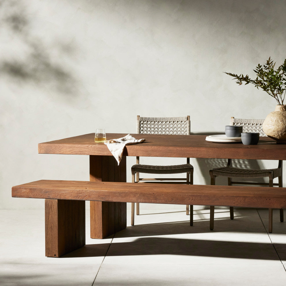 Encino Outdoor Dining Table-96"-Brown
