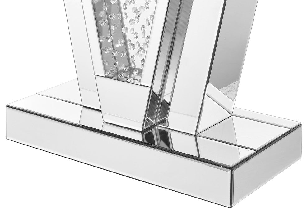 47" Rectangle Crystal Console Table, Clear Mirror Finish