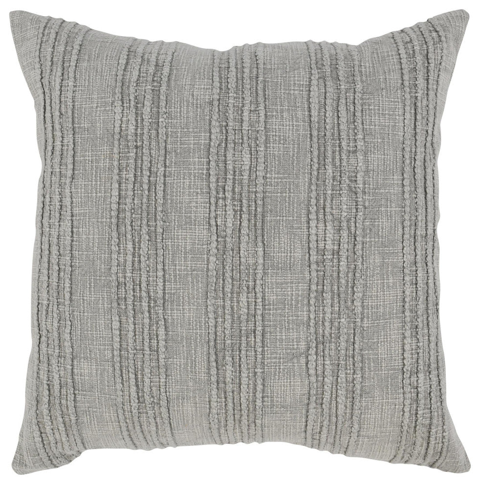 Hannah 100% Cotton 22" Throw Pillow, Gray