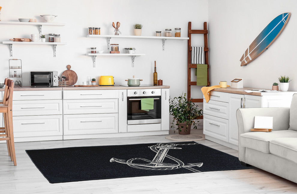 Anchored Nautical Chenille Rug