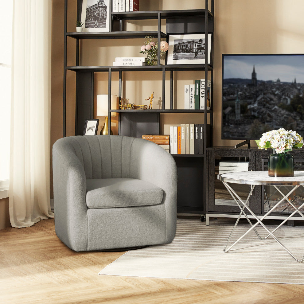 Monroe faux shearing 28.75" Swivel Tub Chair