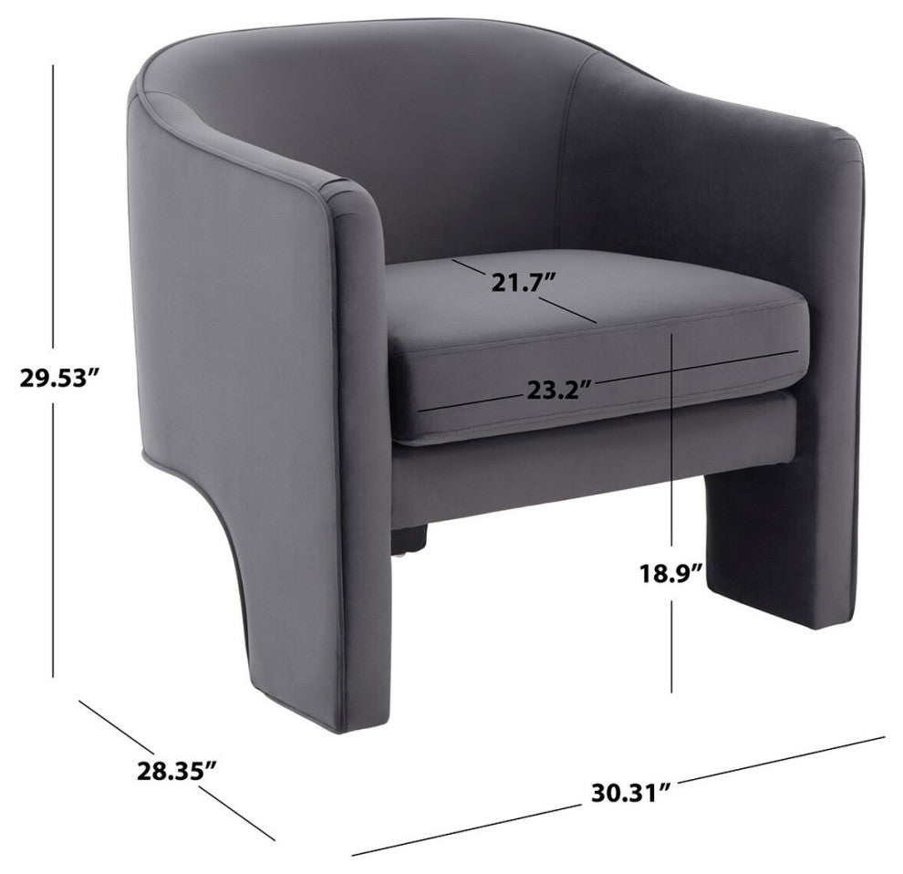 Safavieh Couture Londyn Upholstered Accent Chair, Dark Grey