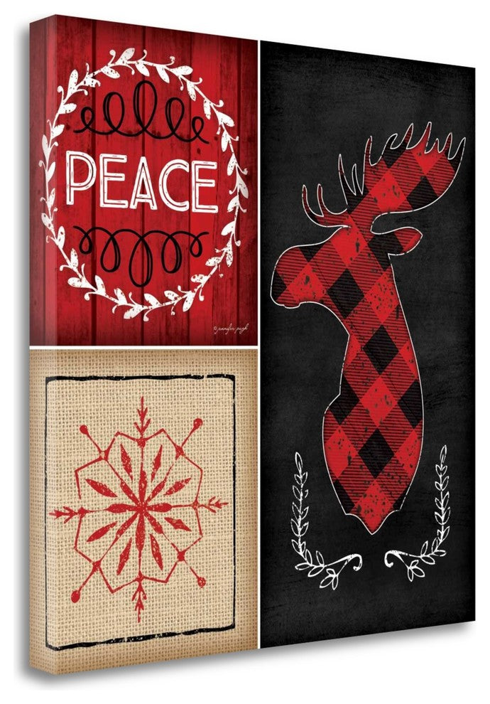 "Plaid Christmas IV" By Jennifer Pugh, Giclee Print on Gallery Wrap Canvas