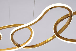 Gold LED loop chandelier