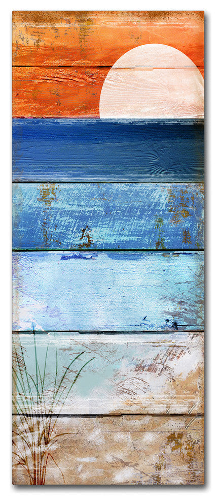 Color Bakery 'Beach Moonrise II' Canvas Art, 8x19